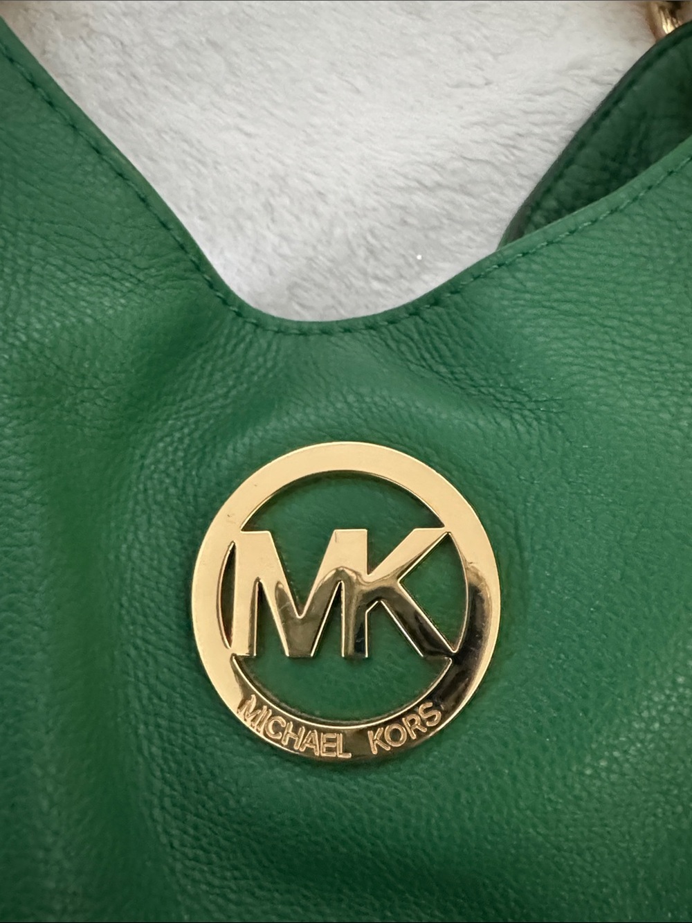 MICHAEL Michael Kors Green Pebbled Leather Shoulder Hobo with Gold Hardware EUC - Picture 9 of 11